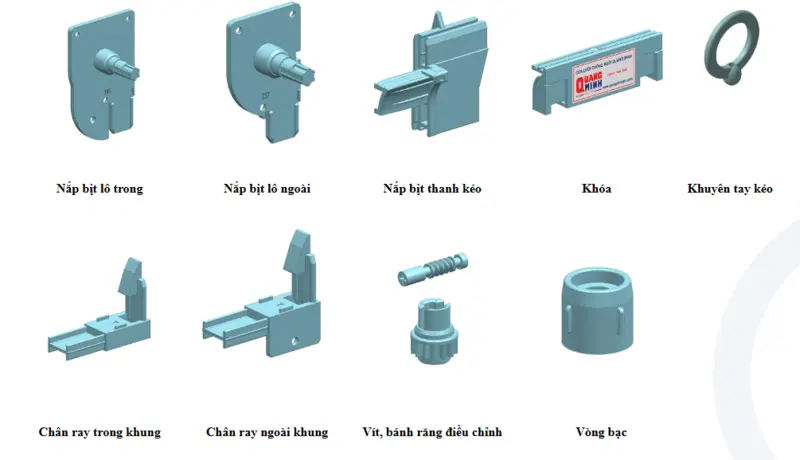 Các chi tiết nhựa của cửa lưới chống muỗi