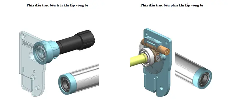 Phần vòng bi giúp cửa tự cuốn ngang