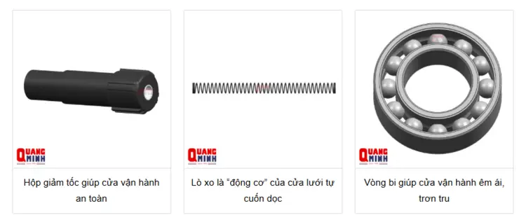 Các chi tiết hộp lô cuốn của cửa lưới chống muỗi tự cuốn