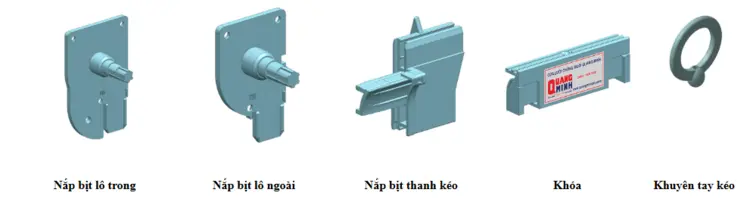 Các chi tiết nhựa của cửa lưới chống muỗi tự cuốn dọc