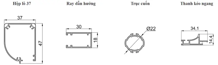 Cấu tạo bộ khung nhôm của cửa lưới chống muỗi tự cuốn dọc BASIC