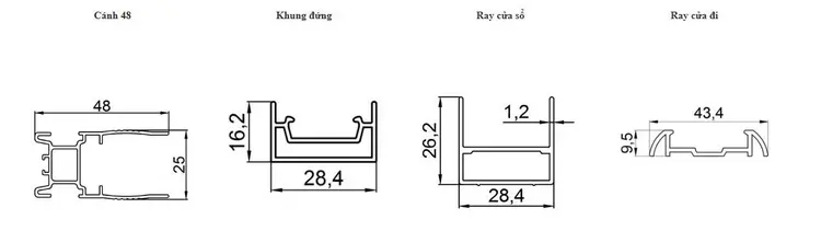 Cấu tạo phần khung nhôm cửa lưới chống muỗi dạng xếp Quang Minh