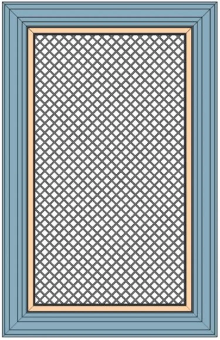 Cửa lưới thép cố định dưới dạng bản vẽ