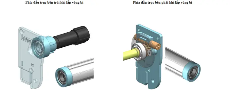 Cửa lưới tự cuốn lên LUX SCREEN được lắp vòng bi ở cả 2 đầu trục