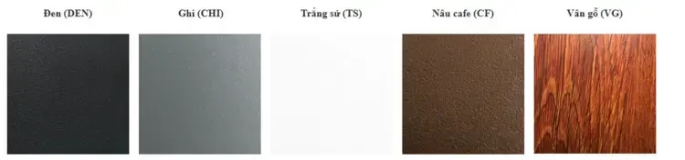 Bảng màu khung nhôm của Quang Minh rất đa dạng