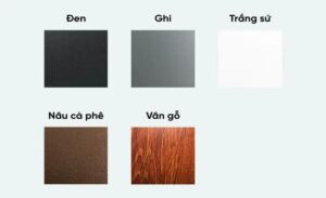 Bảng màu khung nhôm cửa xếp lá nhựa