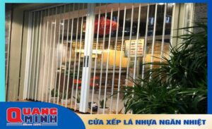 Cửa xếp lá nhựa có biên dạng nhôm