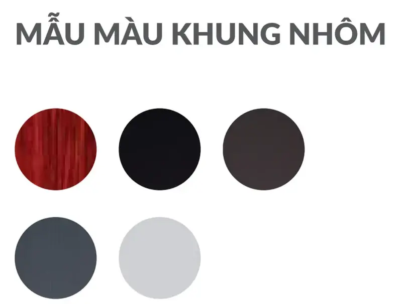 Khung nhôm sở hữu nhiều màu sắc đa dạng