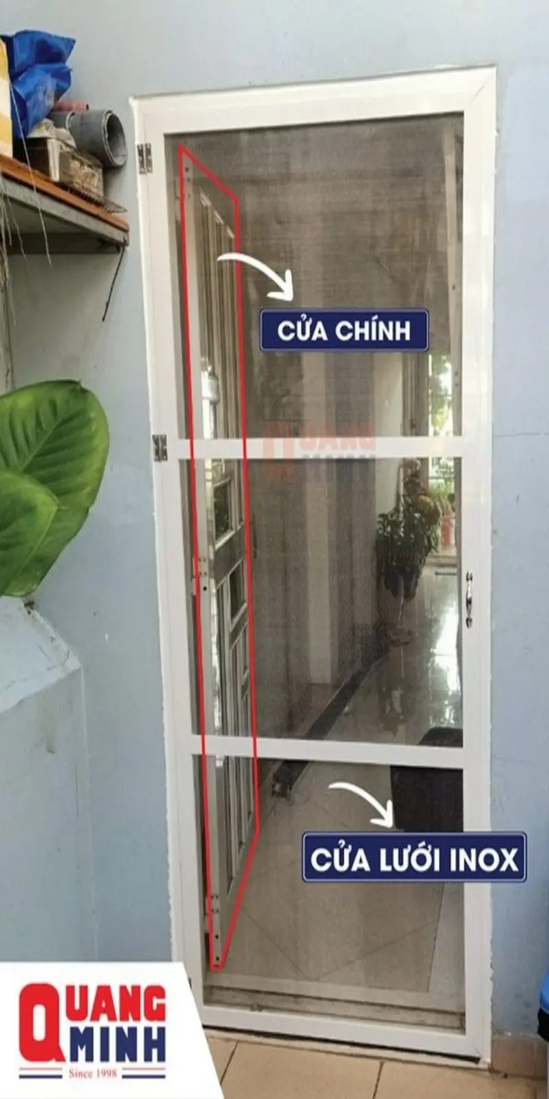 Cửa lưới chống muỗi mở quay