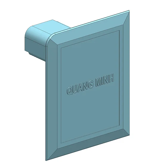 In chữ nổi trên các chi tiết 