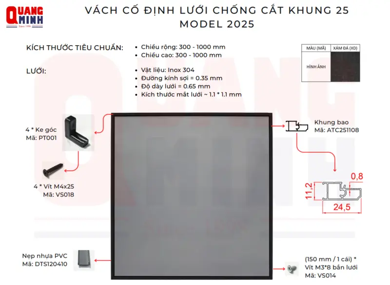 Vách cố định lên với thiết kế hiện đại